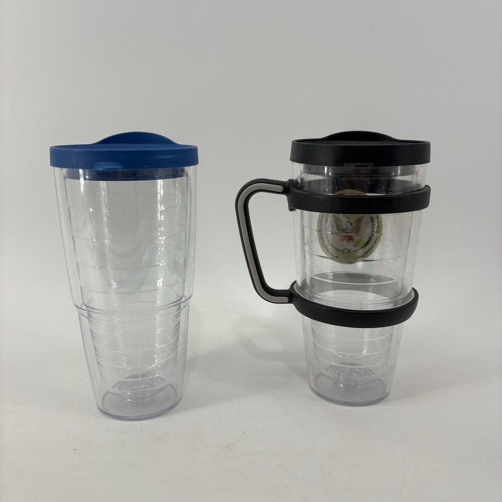2 Tervis Cups Clear US Army Blue Black Tumbler Lid Insulated - Picture 8 of 11